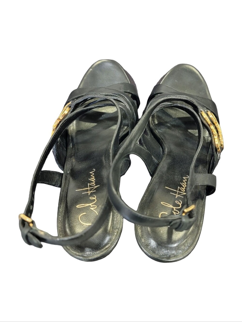 Cole Haan x Nike Air Black Leather Horsebit Slingback Heels Stiletto Women’s 8B - Picture 10 of 17